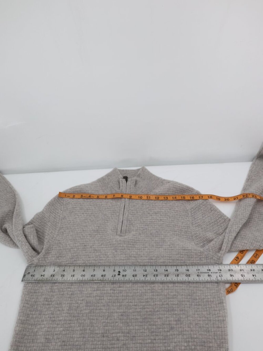 Christian Lacroix Sweater Mens Small 2 Ply Cashmere 1/4 Zip Pullover waffle knit - Picture 11 of 11
